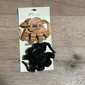 Riviera Tan and Black Hair Clips